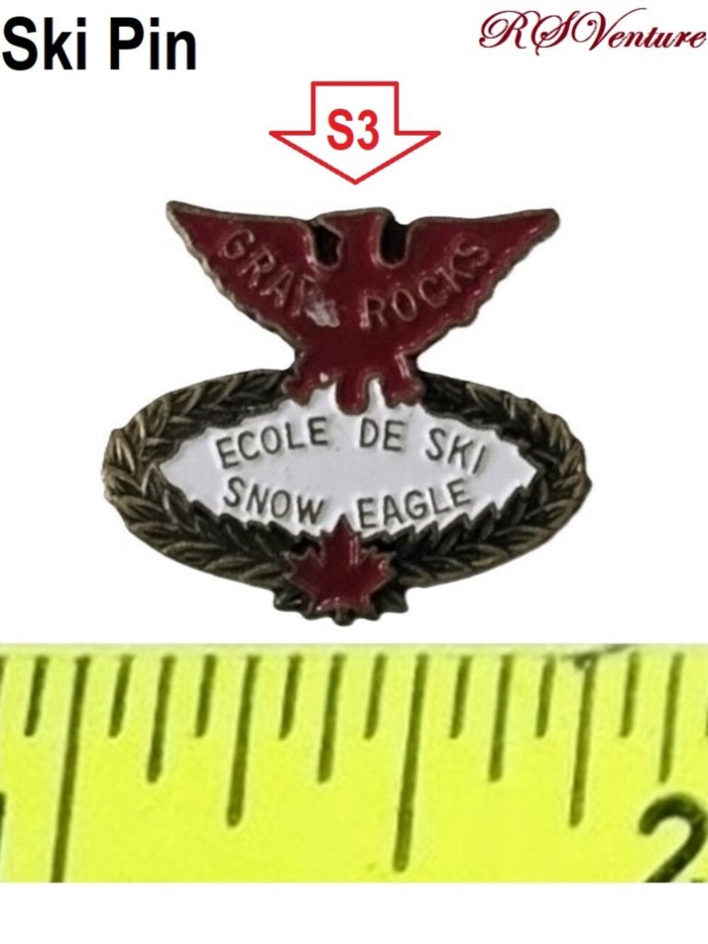 Buy 1 get 1 FREE, New Vintage Grey Rocks Ski Pin